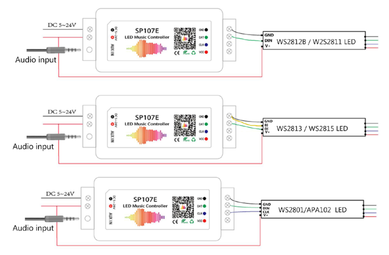 Jual RGB Controller Music LED Digital SPI SP107E DC 524V